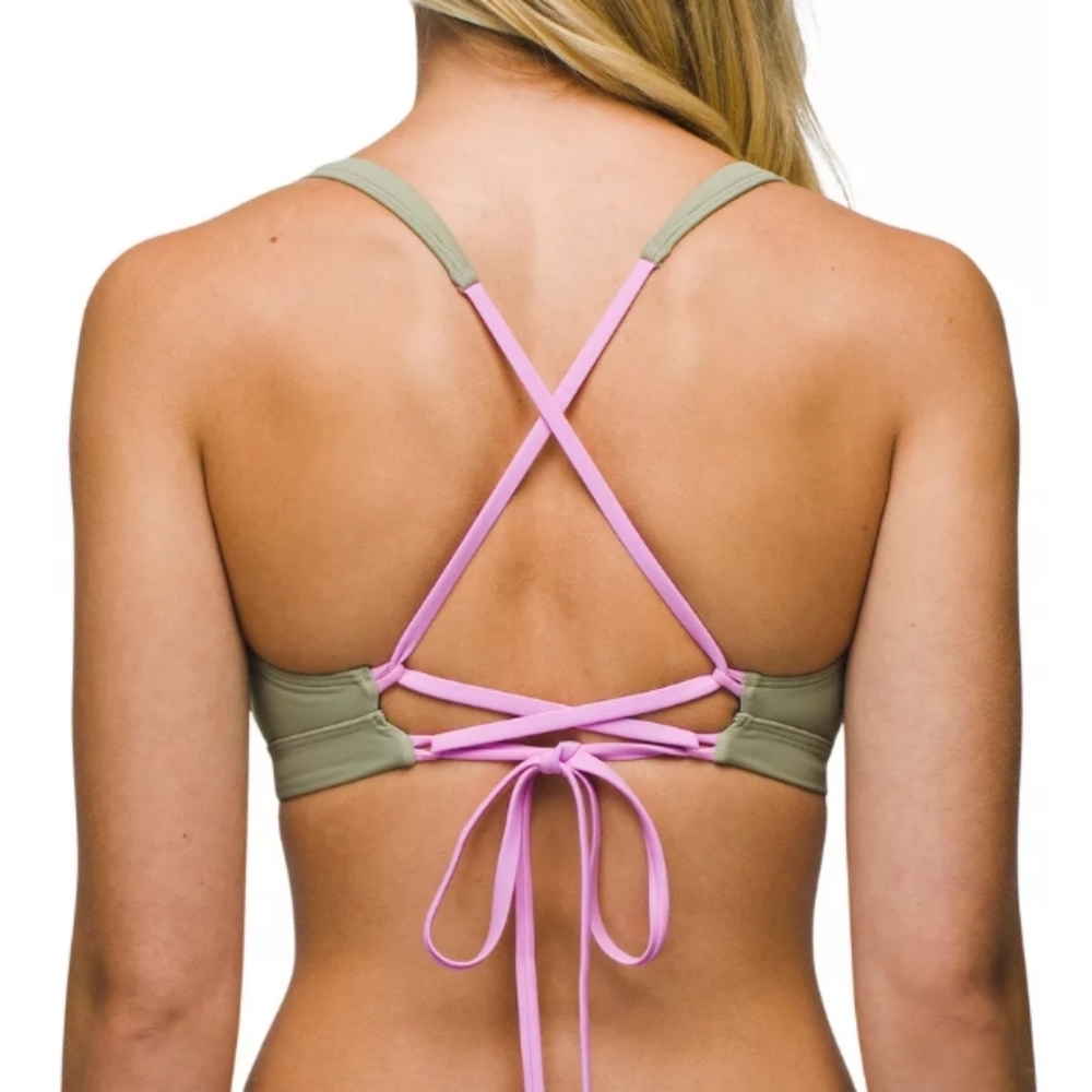 PrAna Tulum Colorblock Bikini Top NWT - Picture 2 of 7